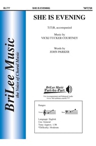 She Is Evening TB choral sheet music cover Thumbnail